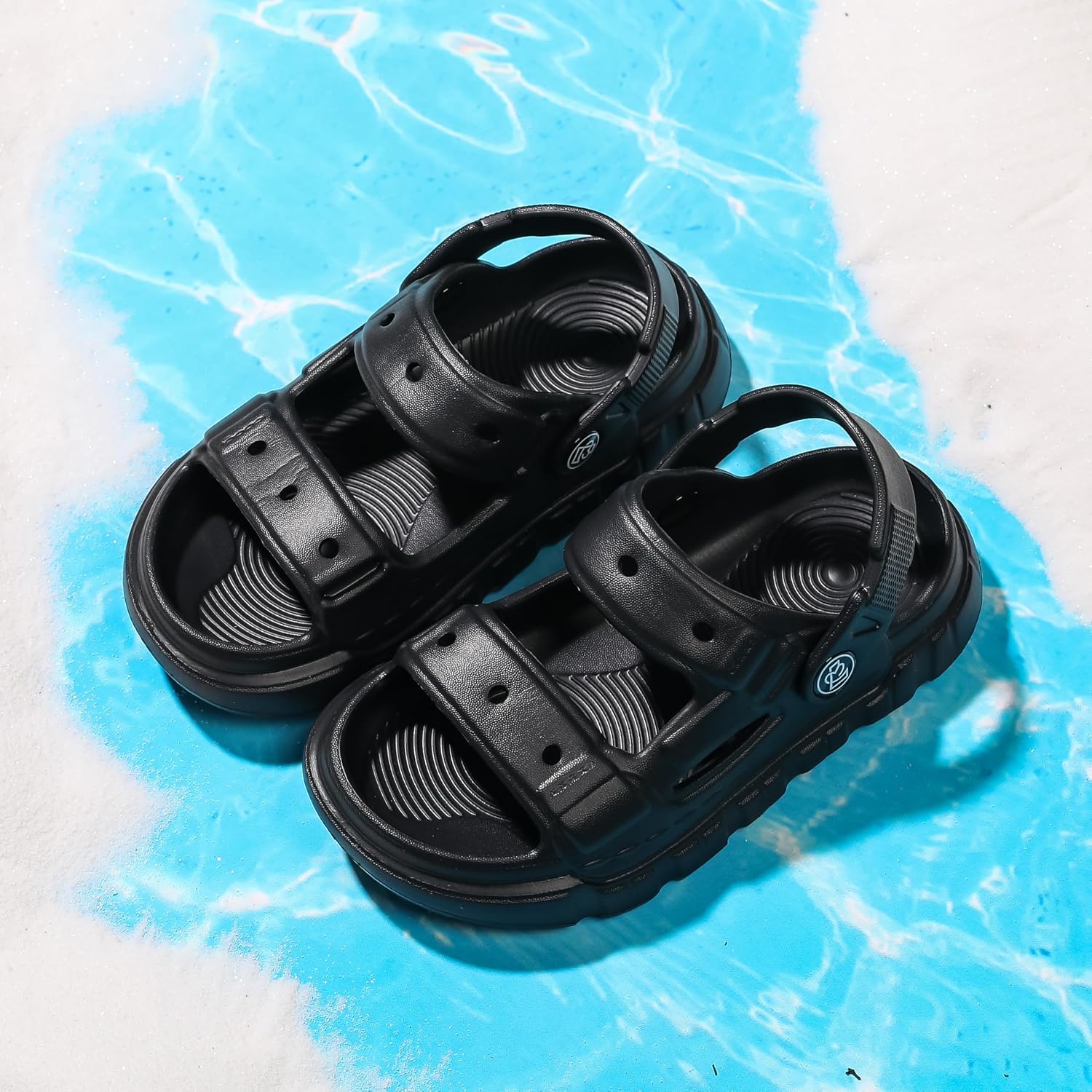 Femizee Toddler 2-in-1 EVA Sandals Slip-On Slides for Beach and Pool