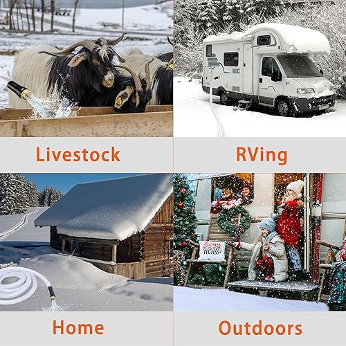 Miniatura 7 de Manguera de agua potable calentada de 50 pies para autocaravana  Cuenta con manguera de riego de protección contra congelación de hasta -31F-31.0 F