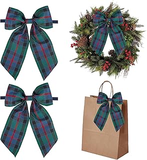 Plaid Bows For Christmas Tree Picks collage image 3