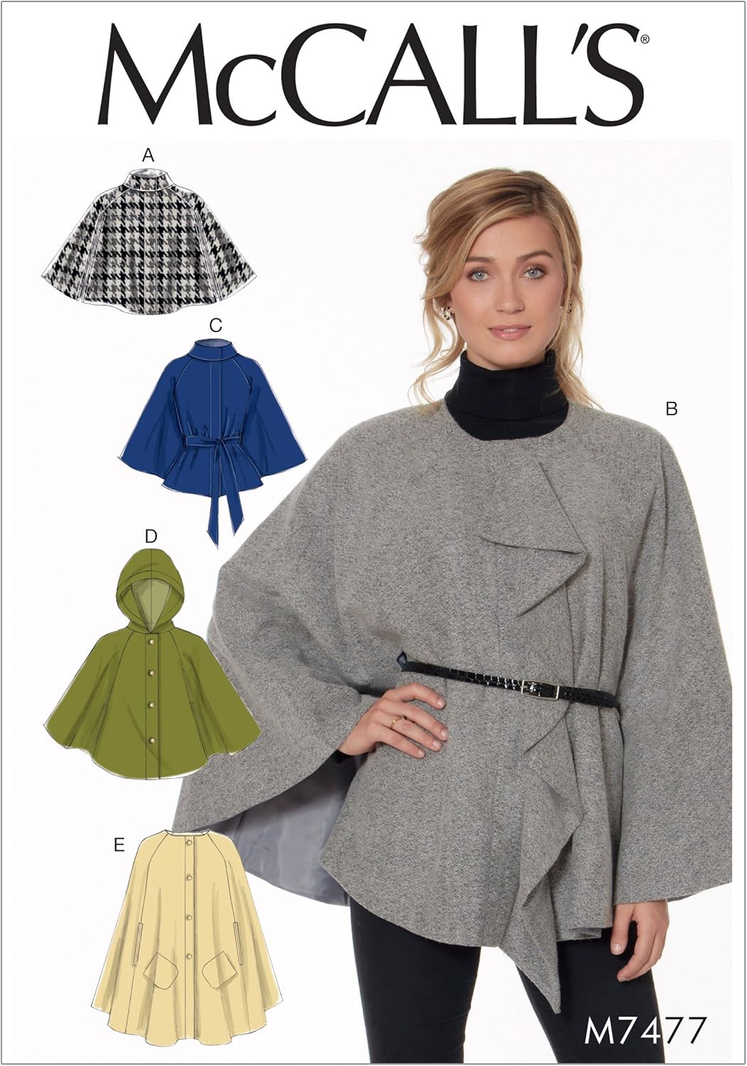 McCall Patterns Misses Hooded/Collared or Collarless Capes
