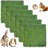 Vista 7 de Hamiledyi 2 alfombrillas artificiales de pasto de conejo de 11.8 x 11.8 pulgadas, reutilizables, almohadillas de orina de conejillo de indias