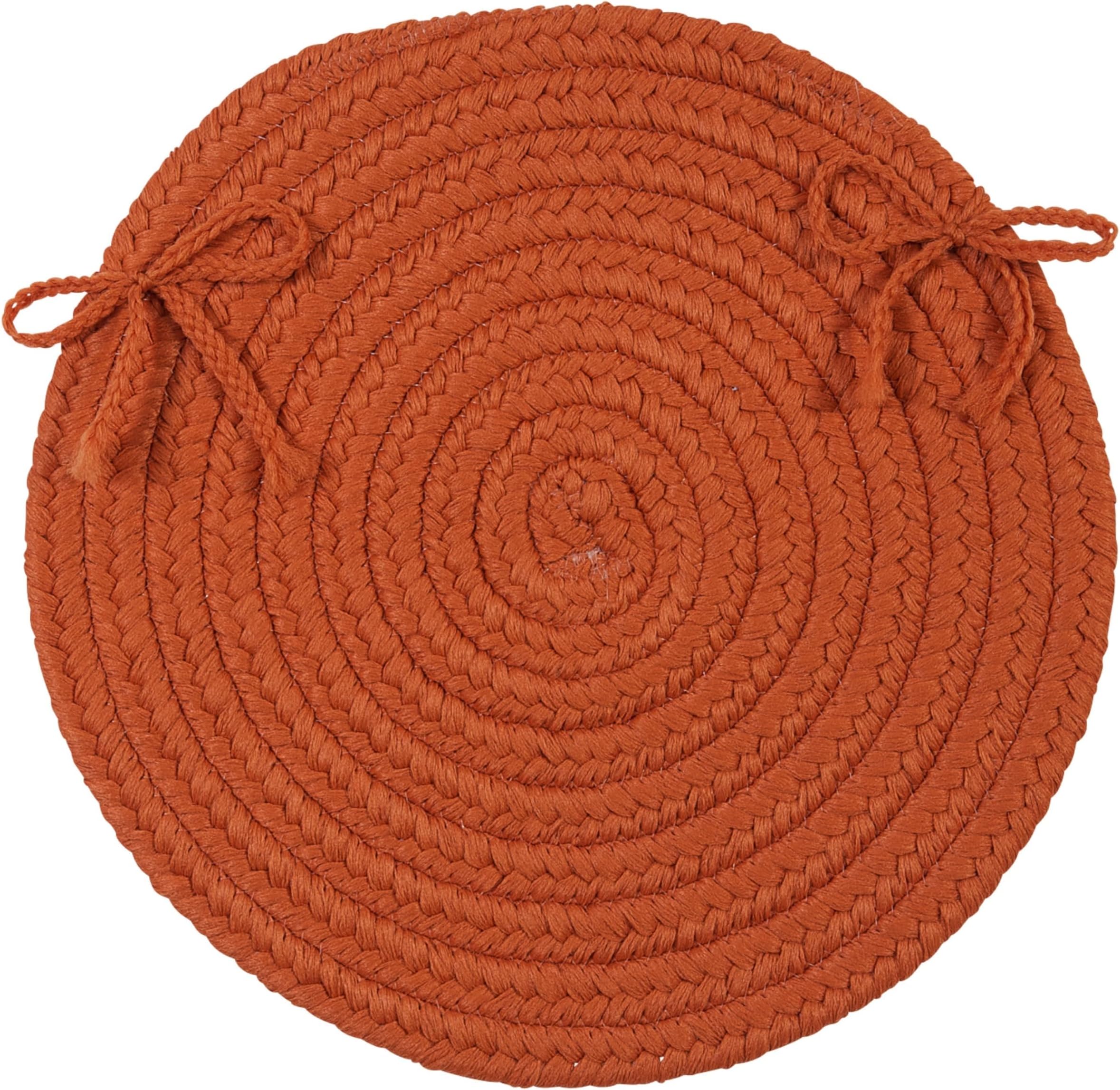 Boca Raton Braided Chair Pad, 15"x15" (Set 4), Rust