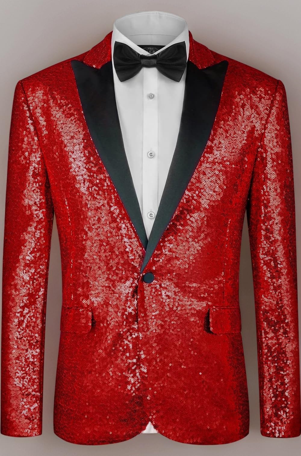 Men's Shiny Sequins Suit Jacket Blazer One Button Tuxedo for Party, Banquet,Prom
