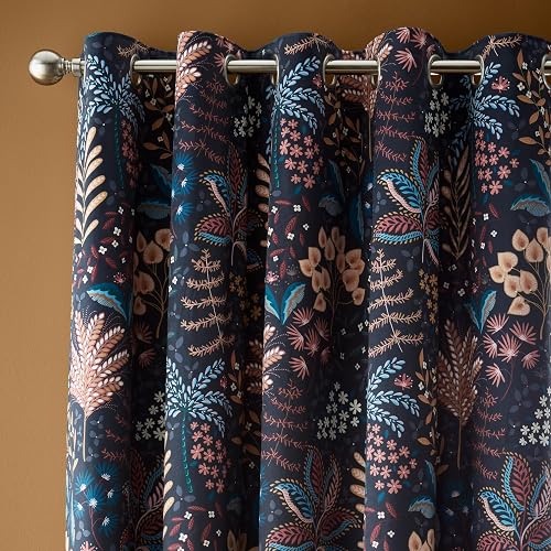 Catherine Lansfield Exotic Leaves Vorhänge mit Ösen, weiches recyceltes Polyeste