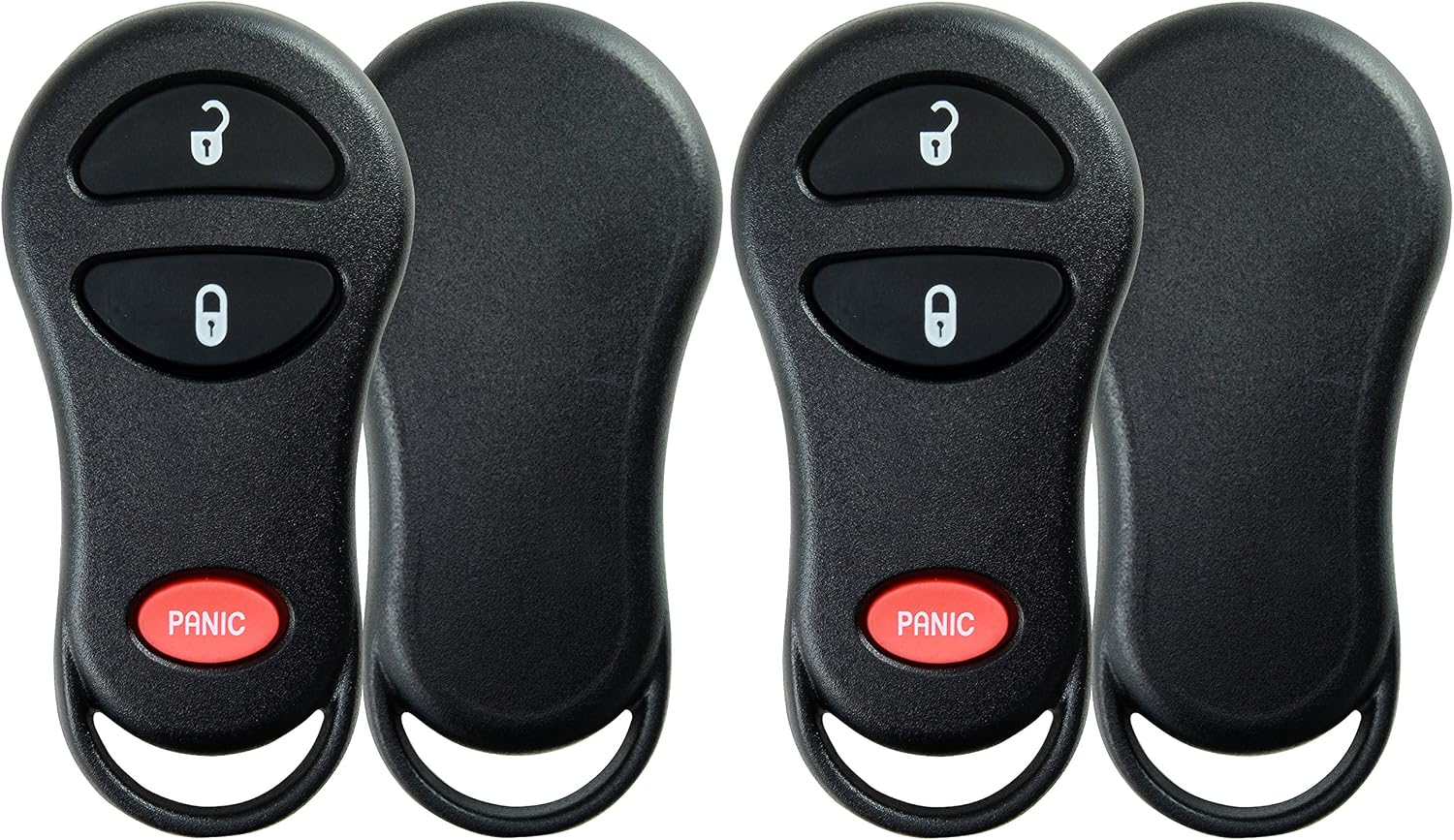 KeylessOption Just the Case Keyless Entry Remote Control Car Key Fob Shell Replacement for Chrysler Dodge Jeep (Pack of 2)