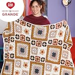 Red Heart All in One Granny Square Grande Almandine Yarn - 3 Pack of 250g/8.8oz - 100% Acrylic - #4 Worsted (Medium) - 440 Yards - Knitting/Crochet