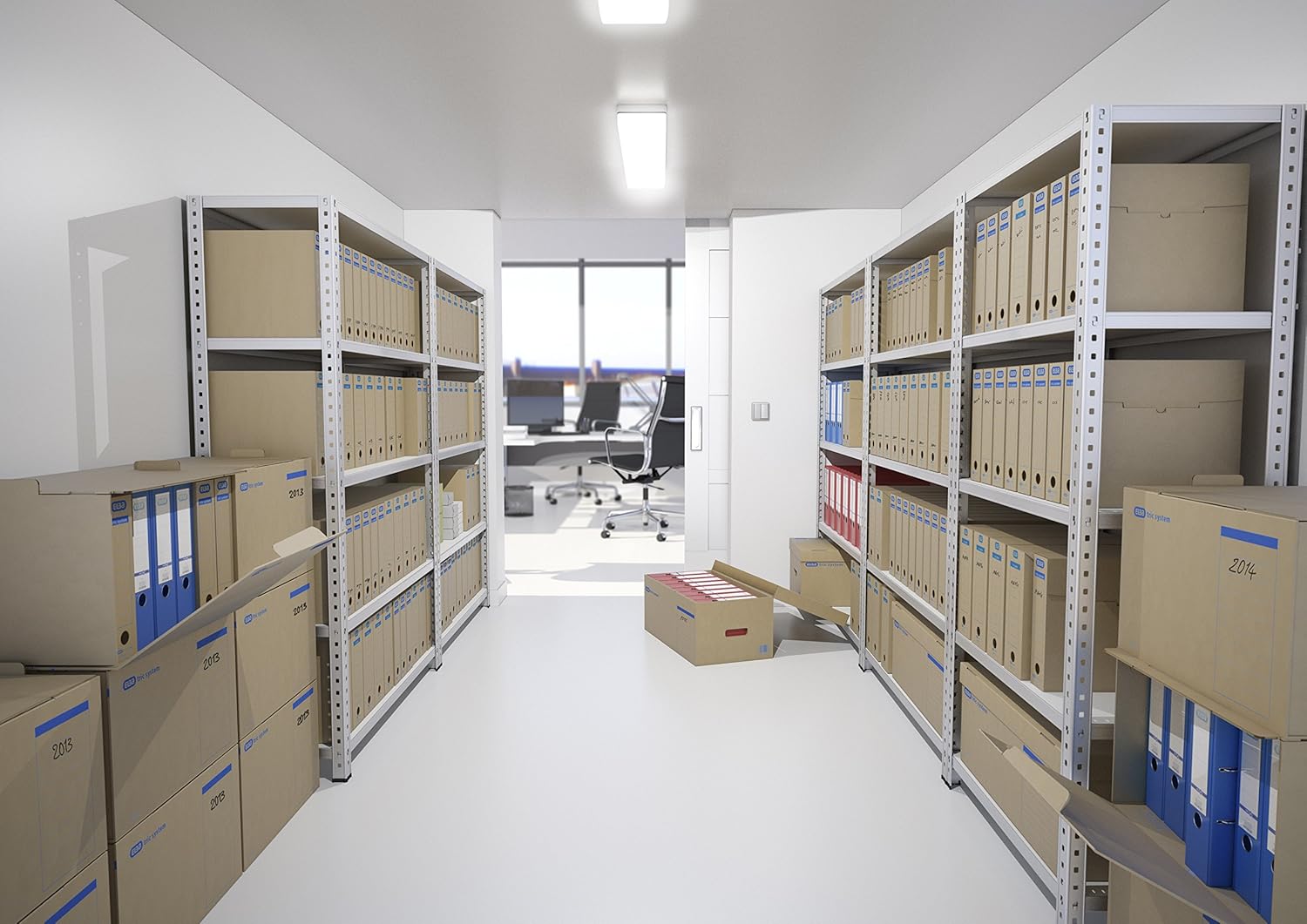 Elba Maxi 83525 Hanging Filing Box for Systematic Filing with Tabs Tric System 6 Piece Set Natural Brown