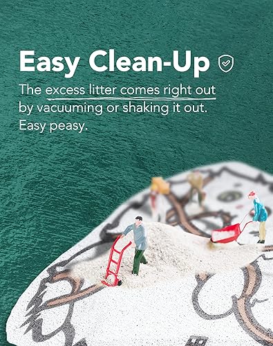 Miniatura 5 de Lukamoo Bonita alfombra de arena para gatos (30 x 20 pulgadas), extra grande y XL, para arena de gatos y bonita caja de arena para gatos, tapete de