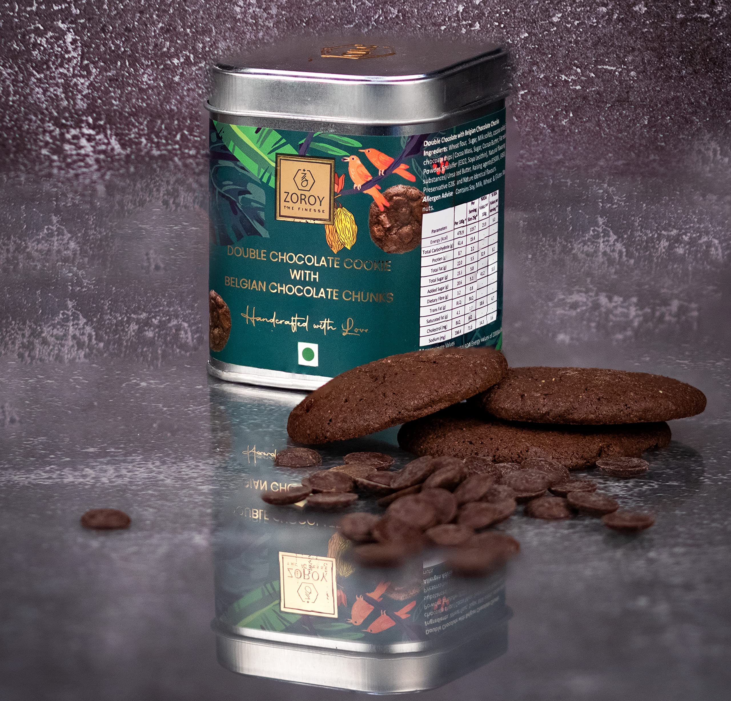 ZOROY THE FINESSE Double chocolate with Belgian Chocolate chunk cookies | Premium Artisanal Handcrafted cookies | Eggless gourmet cookies | cookies gift pack | Set of 2 | 200gms (B07VSH8583) Amazon Price History, Amazon Price Tracker