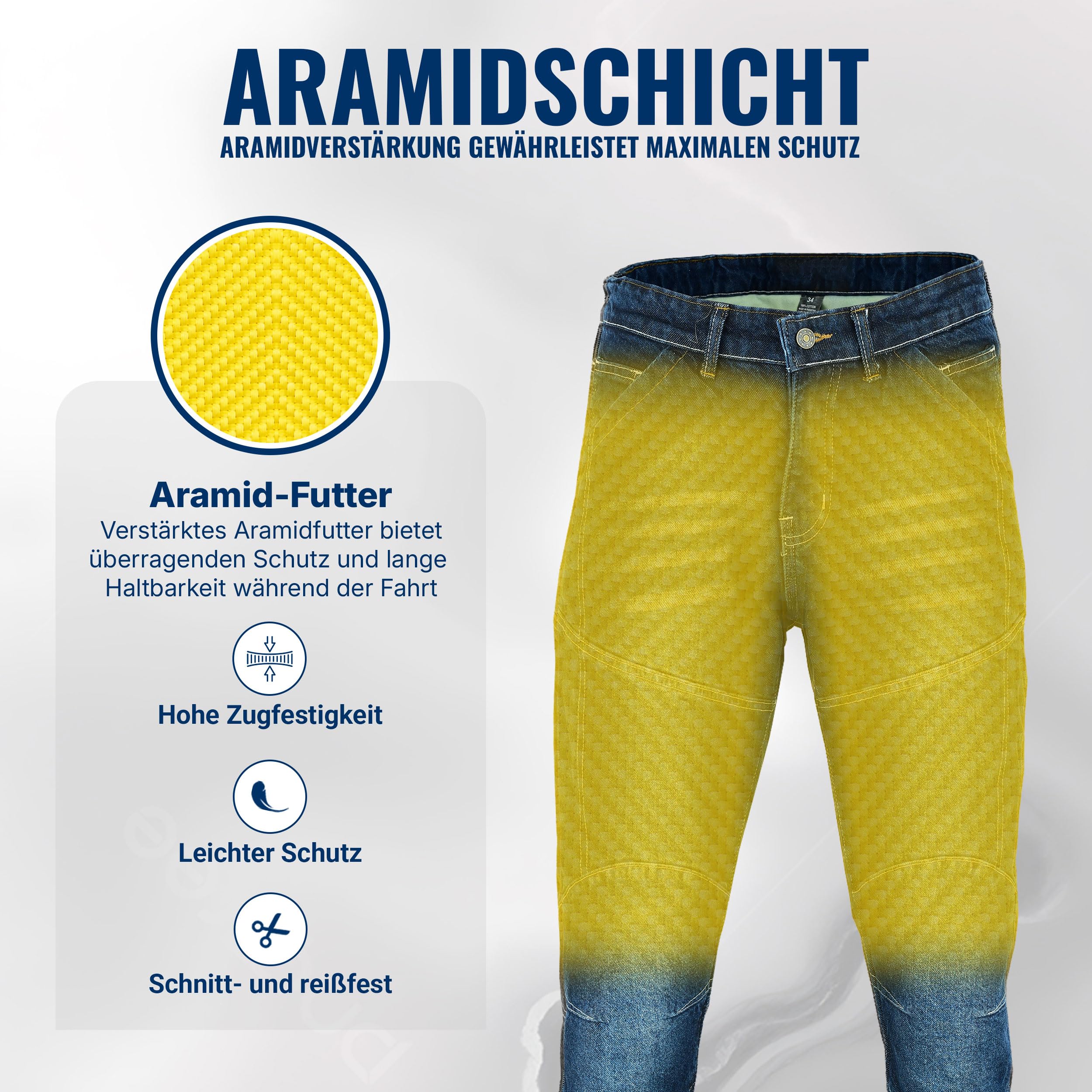 Herren-Motorradjeans aus Aramidfaser mit 4 Arten von Schutzausrüstung, Motorradhose für Motorradrennfahrer, Reithose