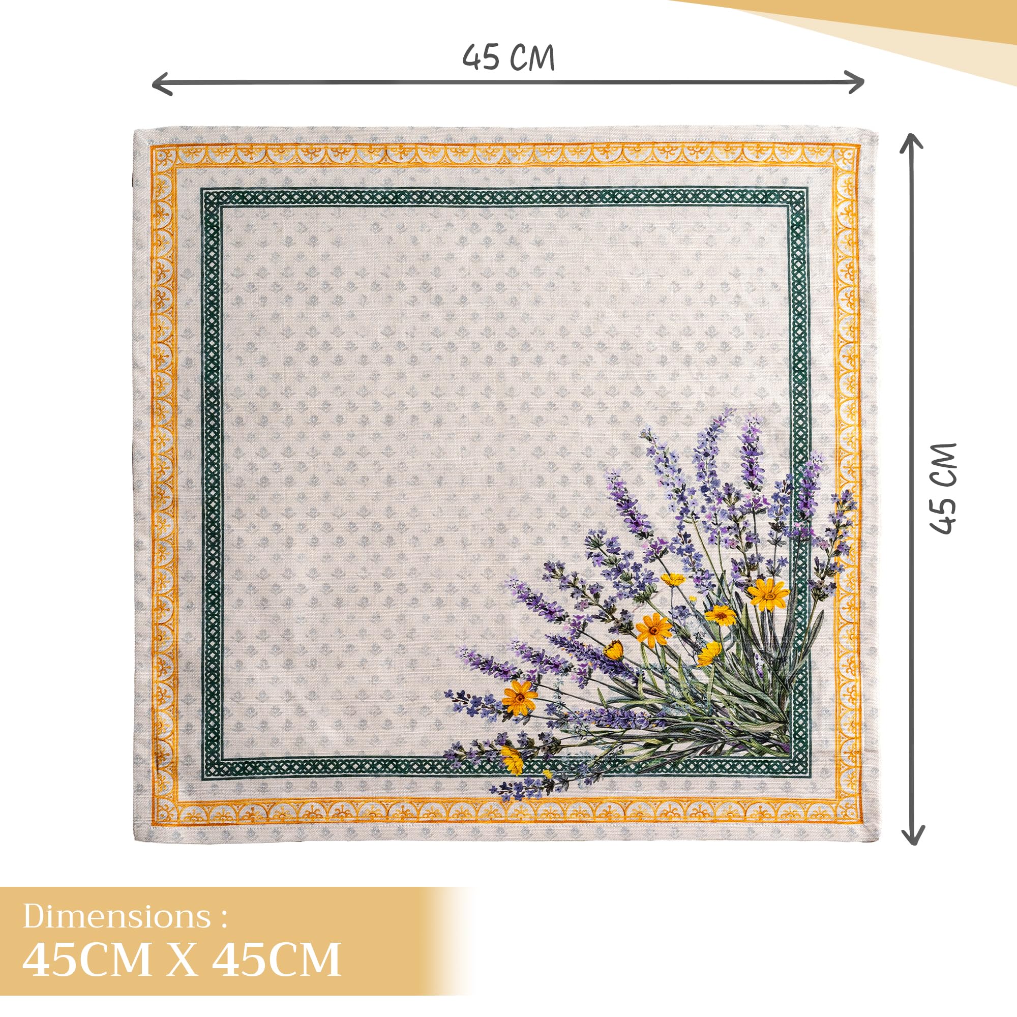 Maison d'Hermine - Servilletas de tela (100% algodón, 45 x 45 cm, 4 unidades)