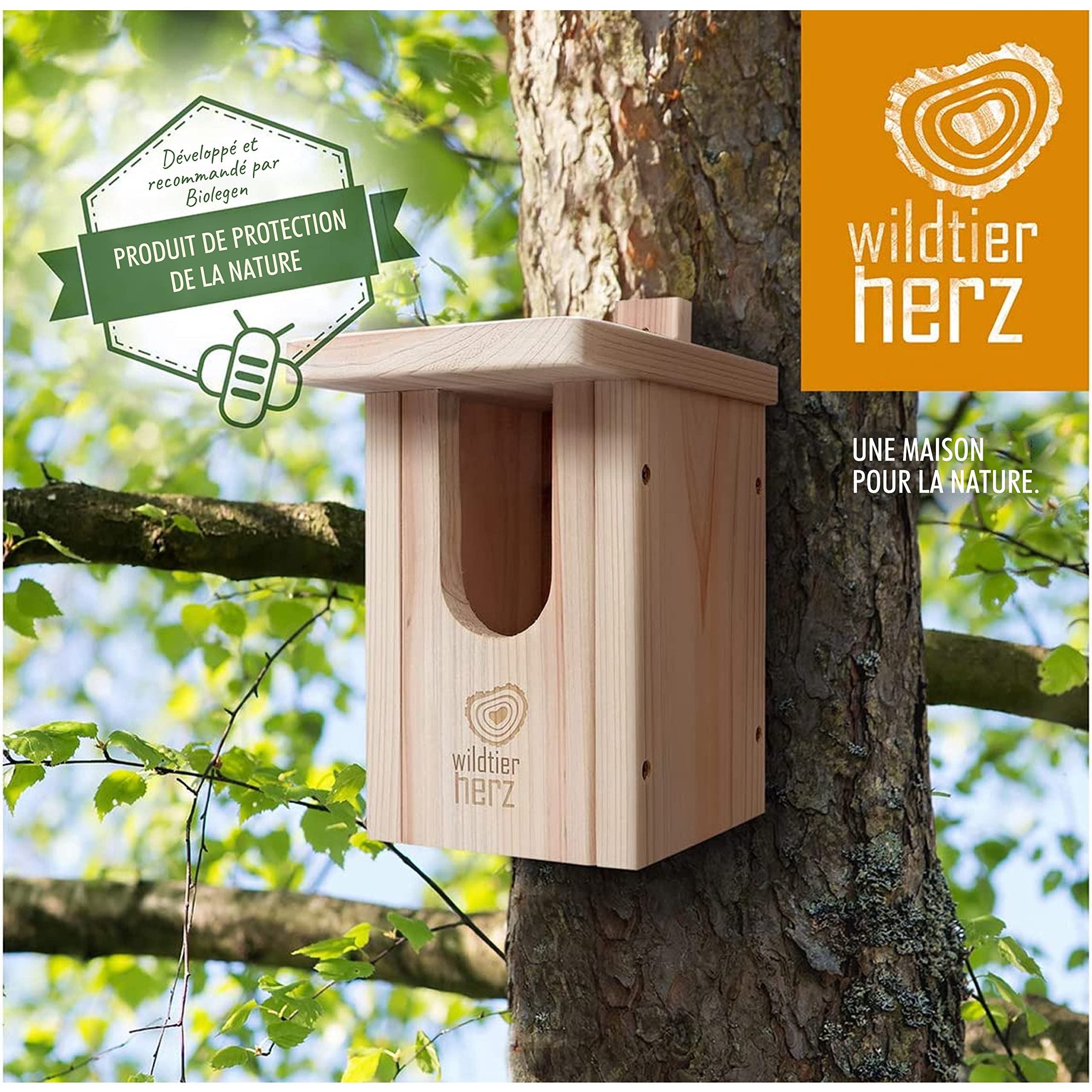 Nichoir pour Rouge-Gorges en Bois Massif vissé résistant aux intempéries Non traité Aide à la Nidification I Nichoir pour Le Jardin I Nid d'oiseaux