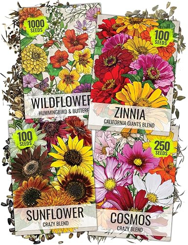 Seed Needs Butterfly Garden Variety Pack of 4 Flower Seeds for Planting