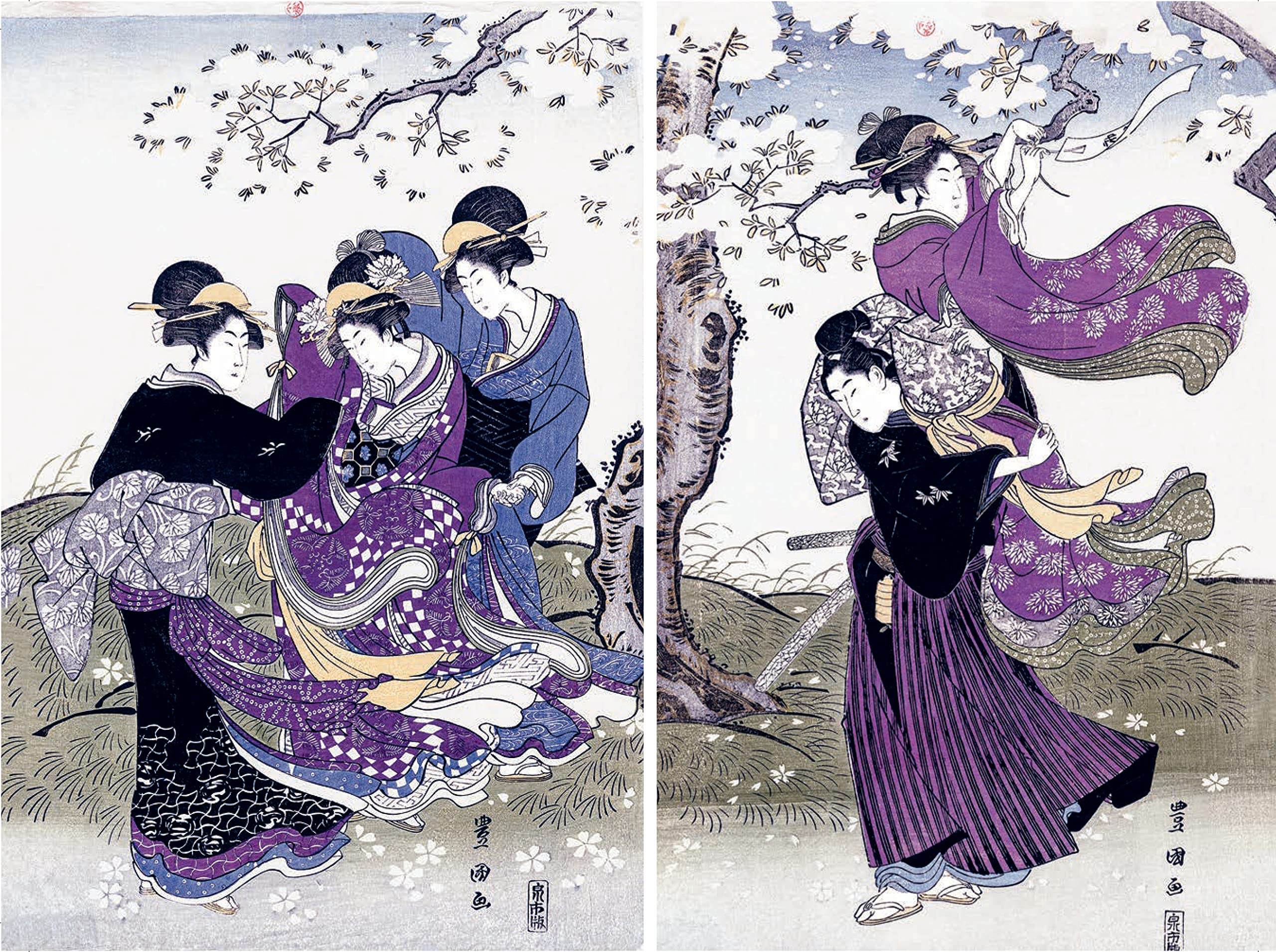 Les cerisiers en fleur par les grands maîtres de l'estampe japonaise (coffret)