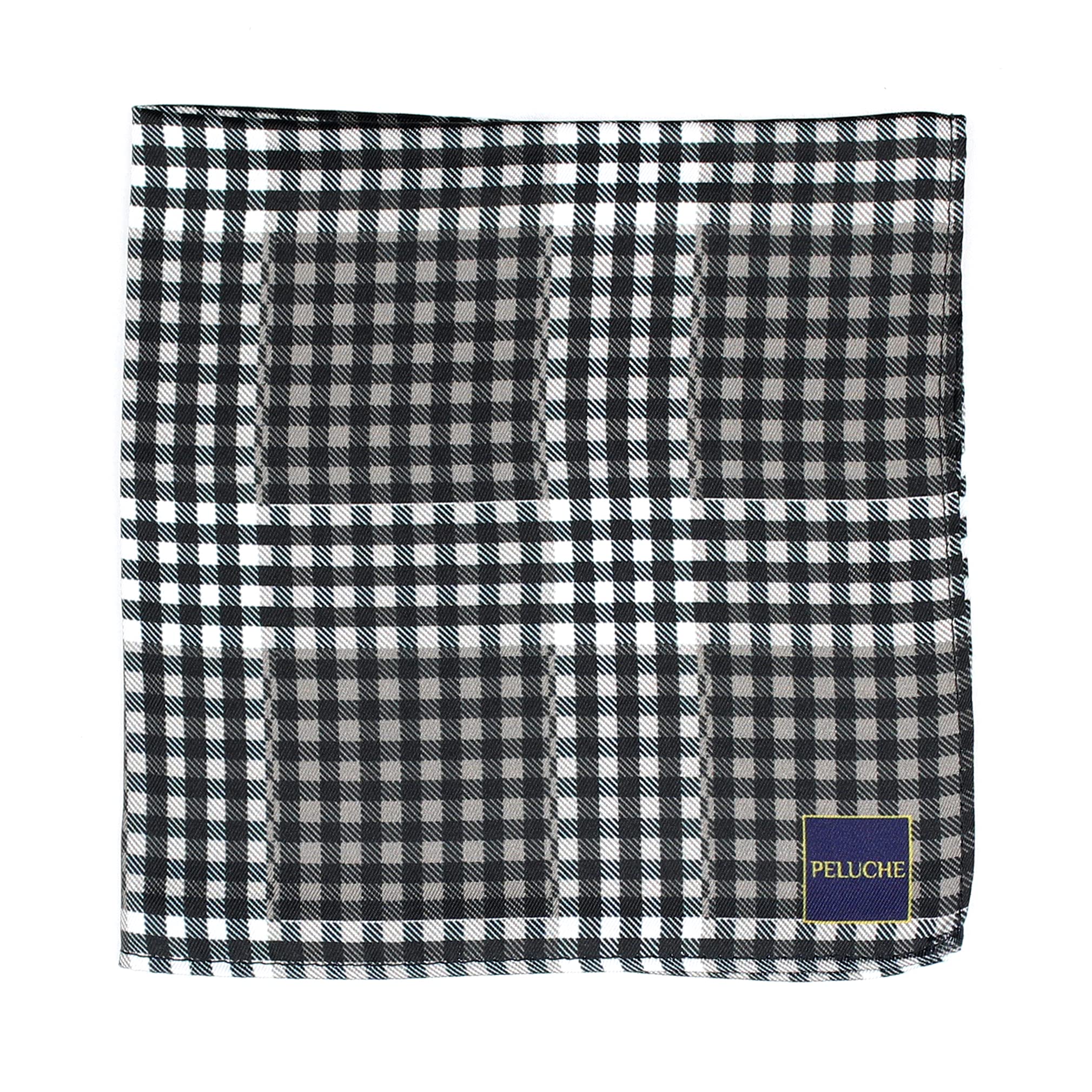Poly-Silk Checkered Design Black Pocket Square For Men-image-43