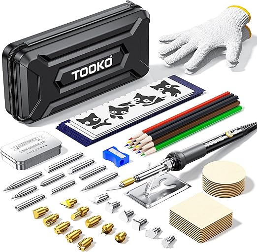 96pcs Wood Burning Kit, Professional Wood Burner Pen Tool, Creative Tool Set Adjustable Temperature WoodBurner for Embossing/Carving,Suitable for Beginners,Adults (BLACK)
