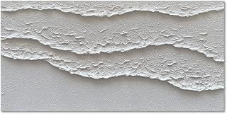 NANKAI Art White Waves Abstract Oil on Canvas Home Wall Deco Art 24x48 inch Minimalist Art Oil Painting