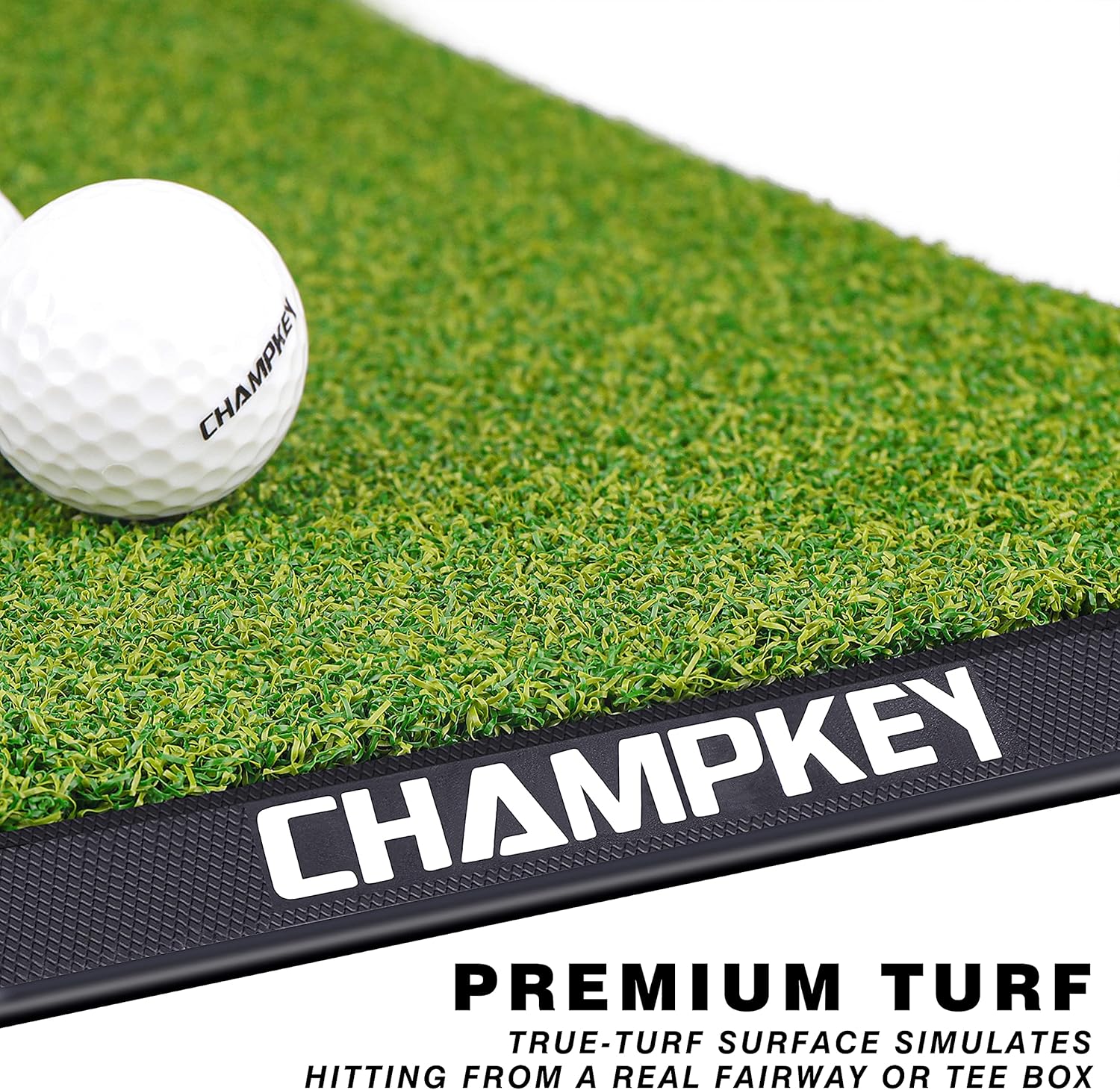 CHAMPKEY Premium Synthetic Turf Golf Hitting Mat | Heavy Duty Rubber Base Golf Practice Mat | Come with 1 Rubber Tee and 9 Plastic Tees : Sports & Outdoors