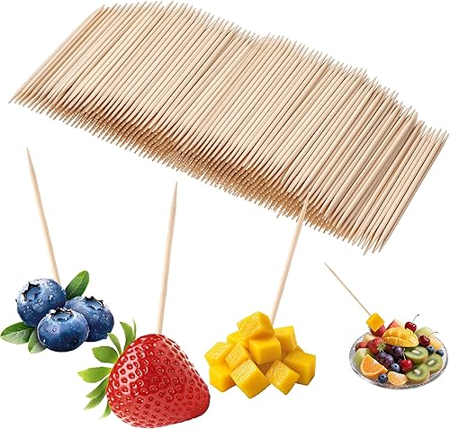 Palillos de dientes de abedul natural para dientes, paquete de 600, palillos de madera de 2.5 pulgadas para aperitivos, frutas y barbacoas, suaves y