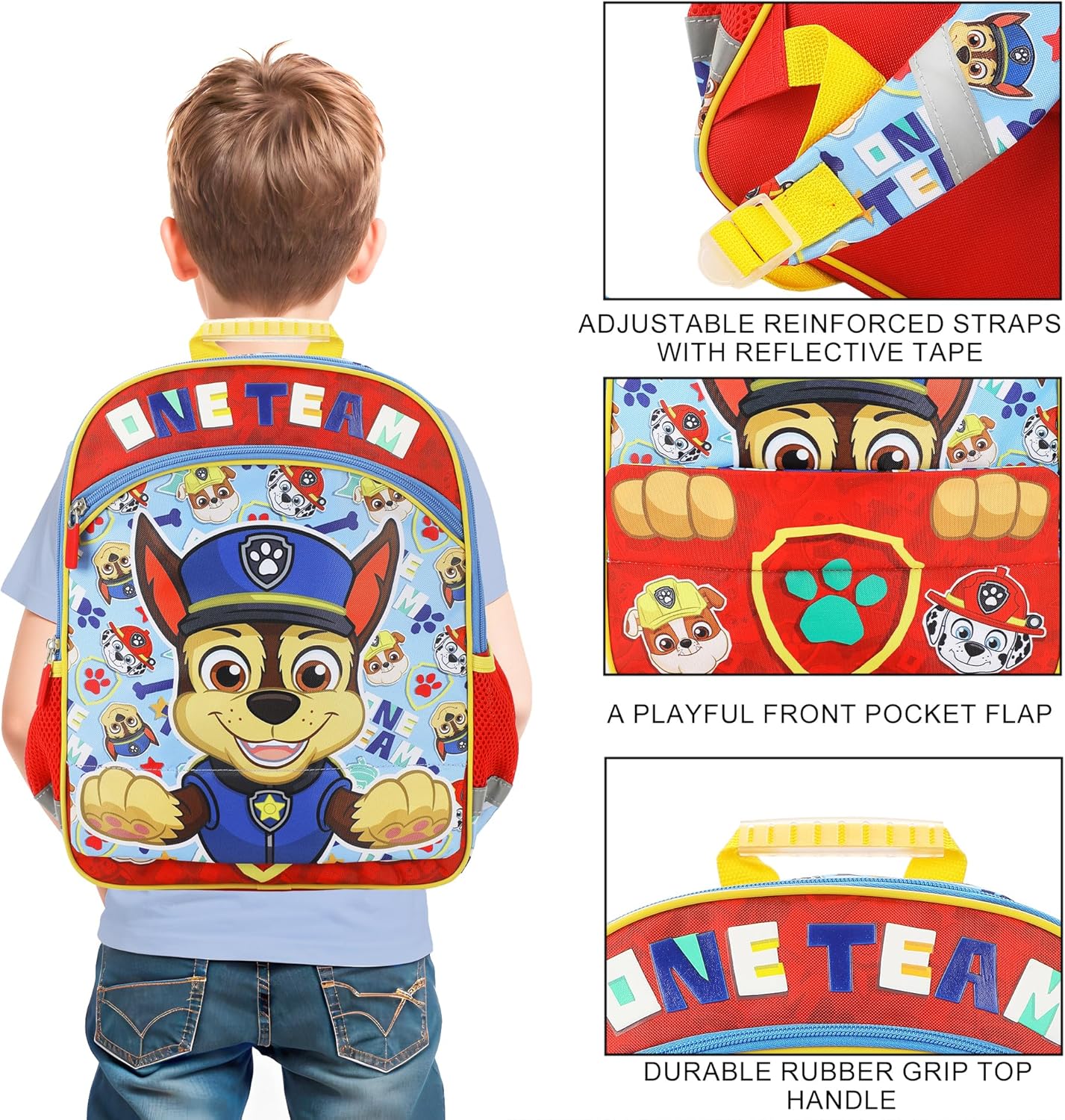 Paw Patrol Chase 16" Toddler Kid's Backpack For School And Travel