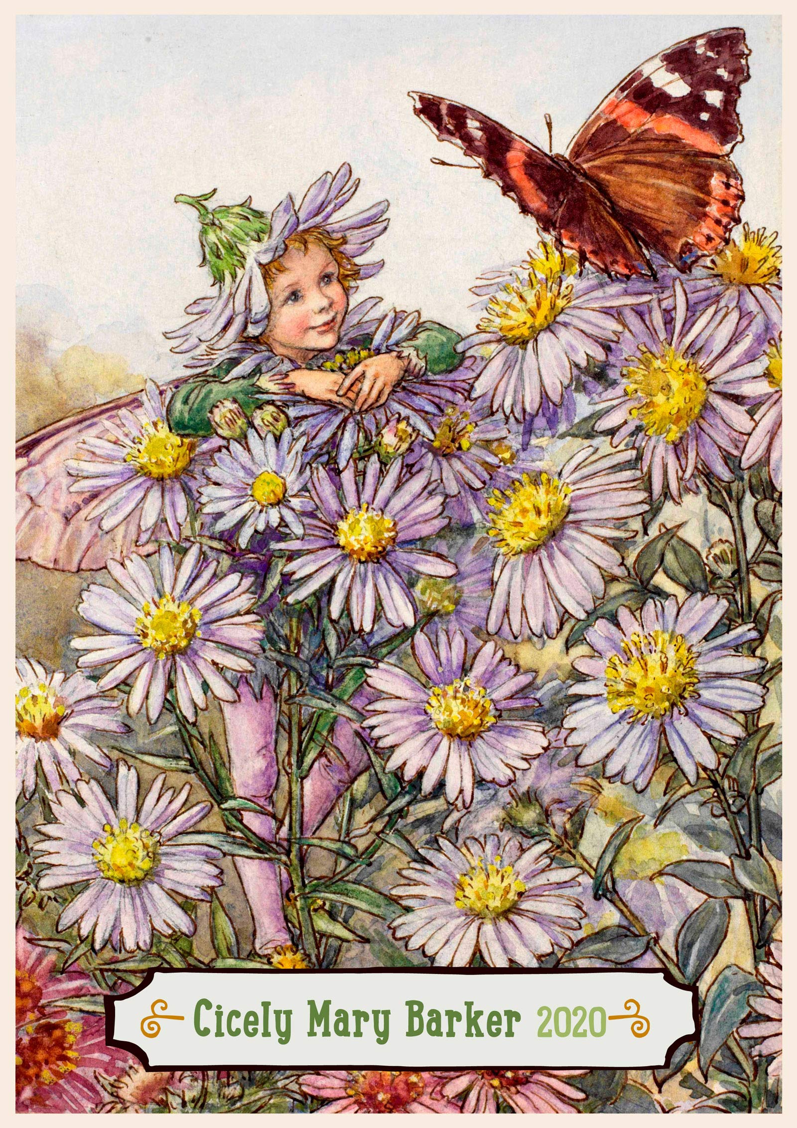 2024 Wall Calendar [12 pages 8"x12"] Awesome Fairy Flower Kids Vintage Book Illustration
