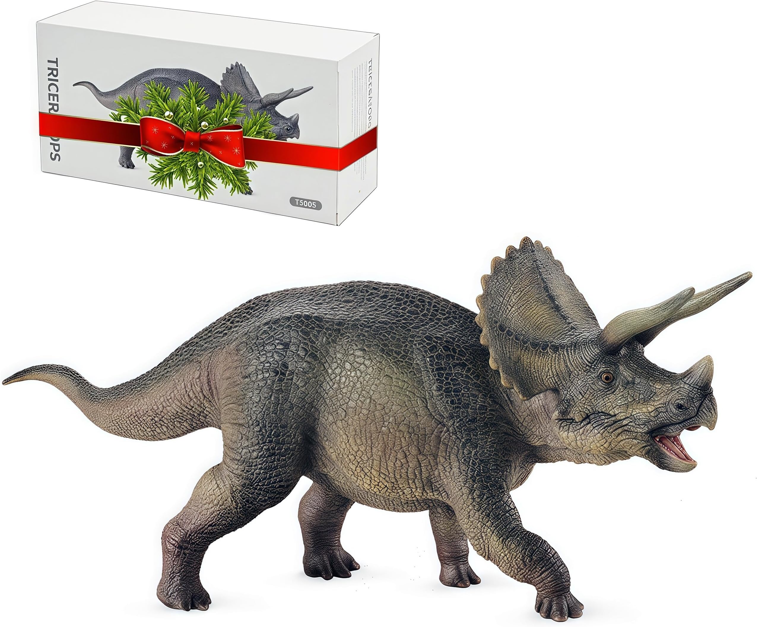 Triceratops Action Figure Toy, Triceratops Dinosaur Model Toy, Beautiful and Accurate Sculptures of Dino Toy Figure, Collection, Display & Play for Kids Dino Lover