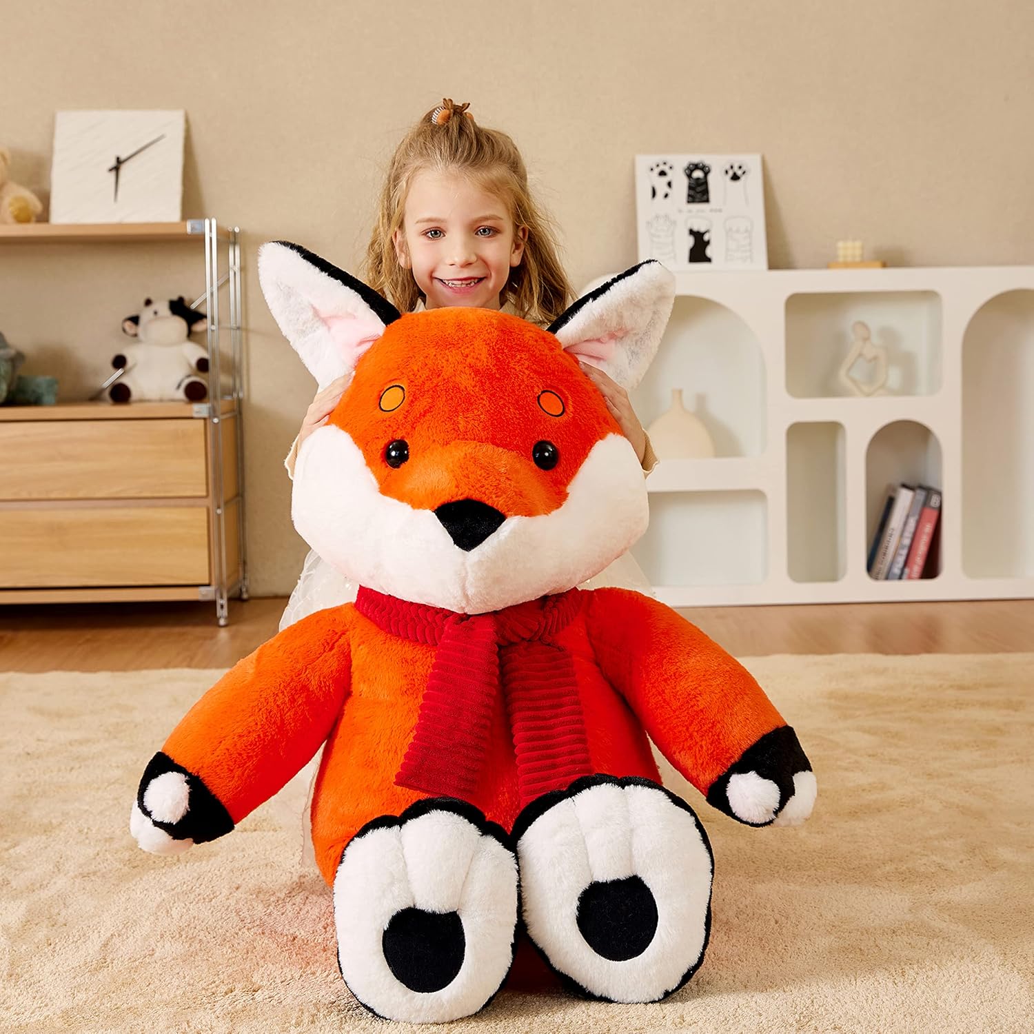EARTHSOUND Giant Fox Stuffed Animal Plush Toy,30 inches Large Realistic Jumbo Big Soft Toys,Cute Huge Fluffy Plushy Oversized Plushie,Gifts for Kids - Image 3