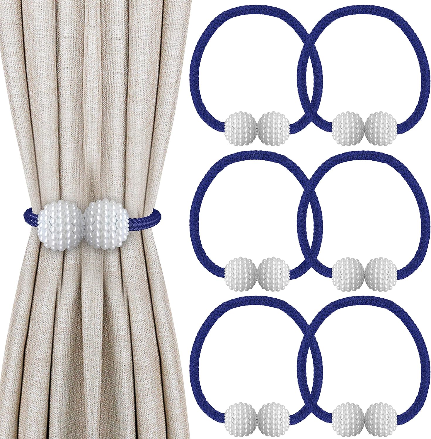 6 Pack Curtain Tiebacks,Window Tie Backs Holders,The Most Convenient Drape
