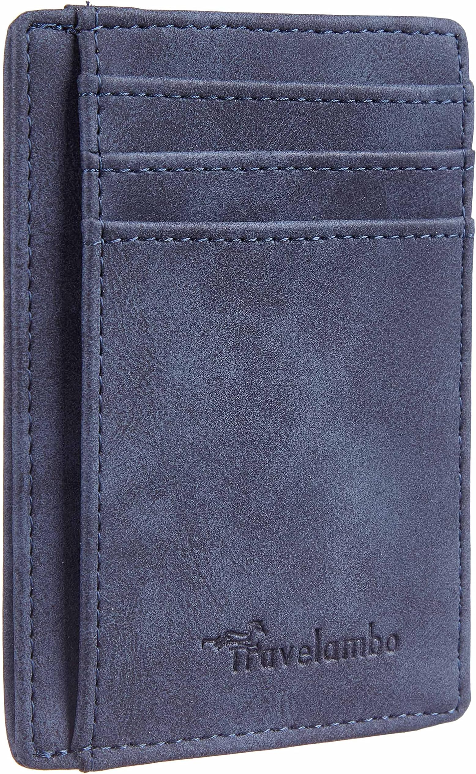Slim Wallet Front Pocket Minimalist Leather RFID Blocking Medium Size