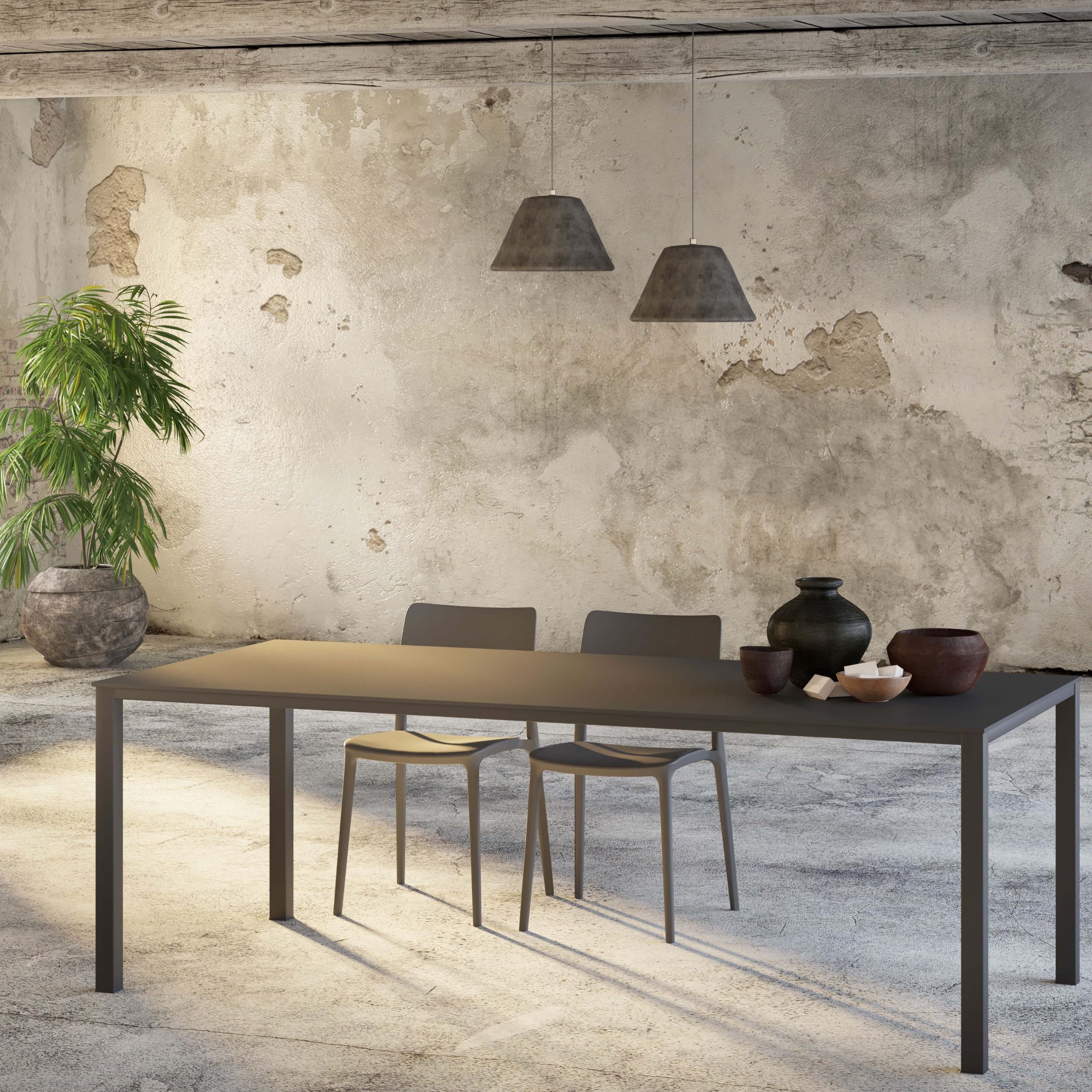 PAPATYA Joy-K Designstuhl mit Einer Belastbarkeit von 200 kg stapelbar, Terassenstuhl aus Kunststoff UV beständig, Leichter Stuhl mit Rückenlehne für Balkonstuhl aus Polypropylen (1, Grau-braun)