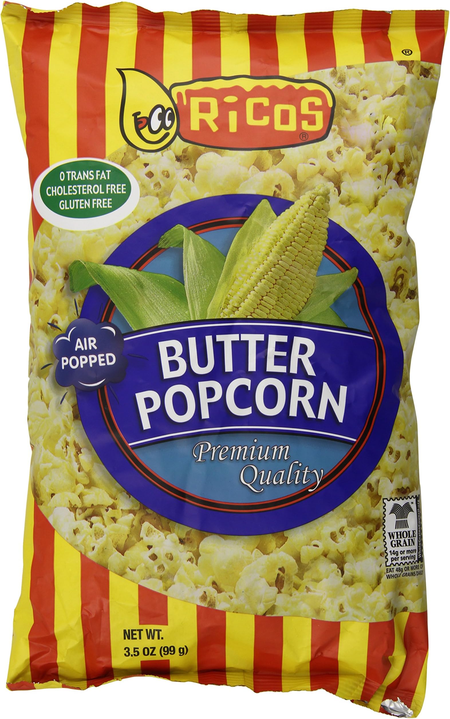 Ricos Ready to Eat Butter Popcorn, 3.5 Ounce