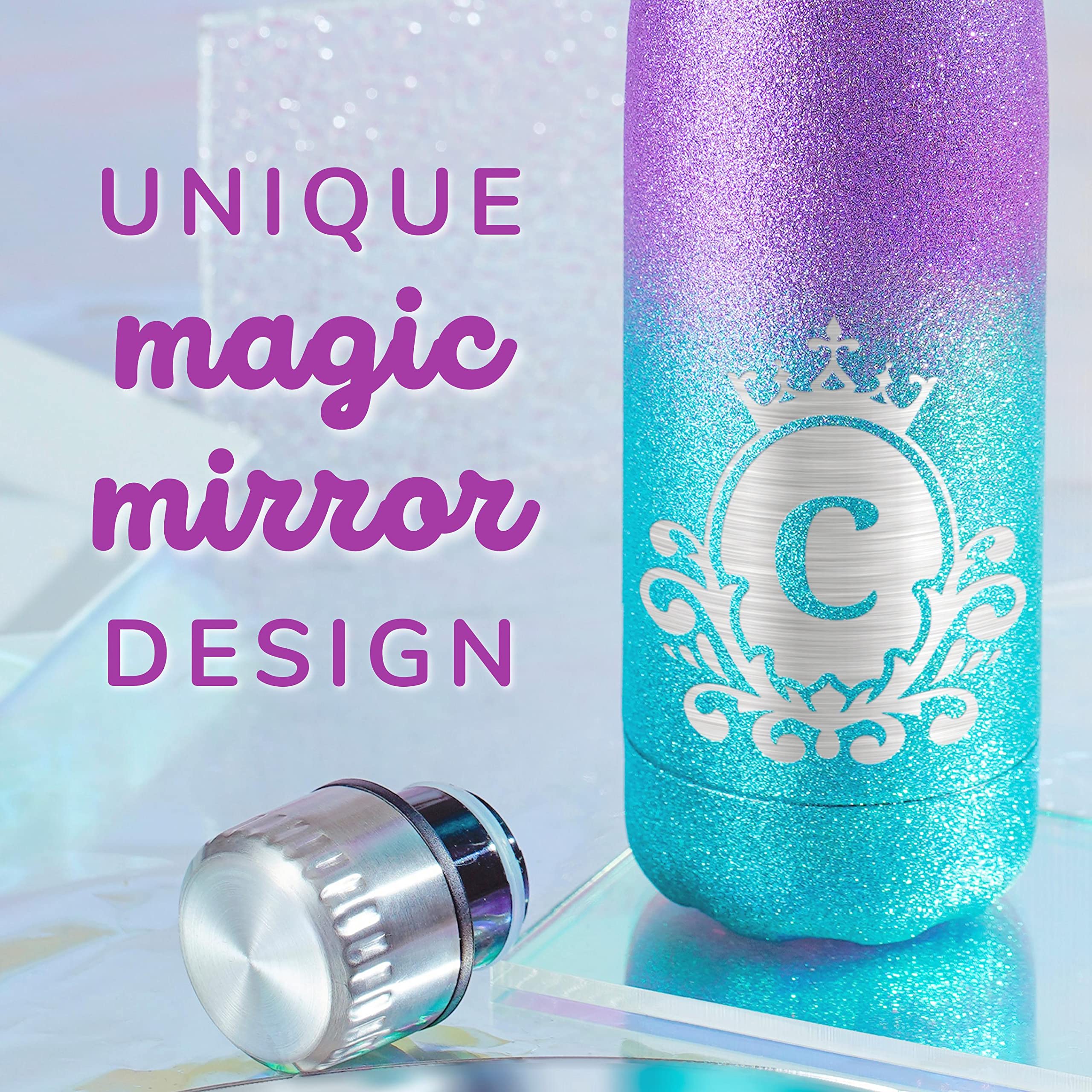 Personalized Water Bottles For Girls - Cute Insulated Stainless Steel Bottle With Initials, 17 Oz, No Straw - View #5