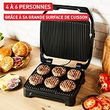Tefal - Inicio - Gril et machine à panini - 6 personnes - 2000W - Noir - 5