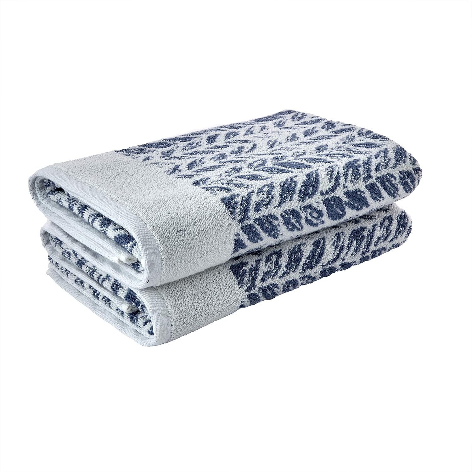 SKL Home by Saturday Knight Ltd. Distressed Leaves Bath Towel,Denim Blue : Home & Kitchen