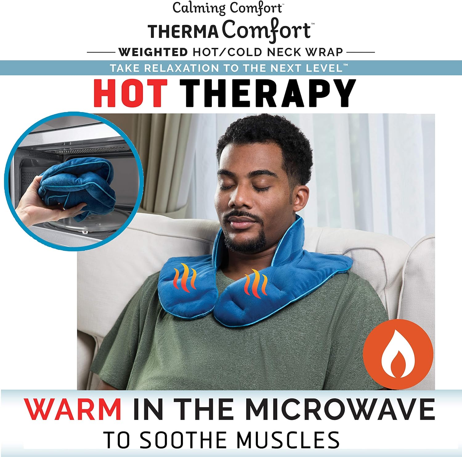 Calming Comfort ThermaComfort Weighted Hot Neck Shoulder Wrap- Deep Pressure Therapy, Herbal Aromatherapy, Comfort Fit Design- 3 lbs : Health & Household