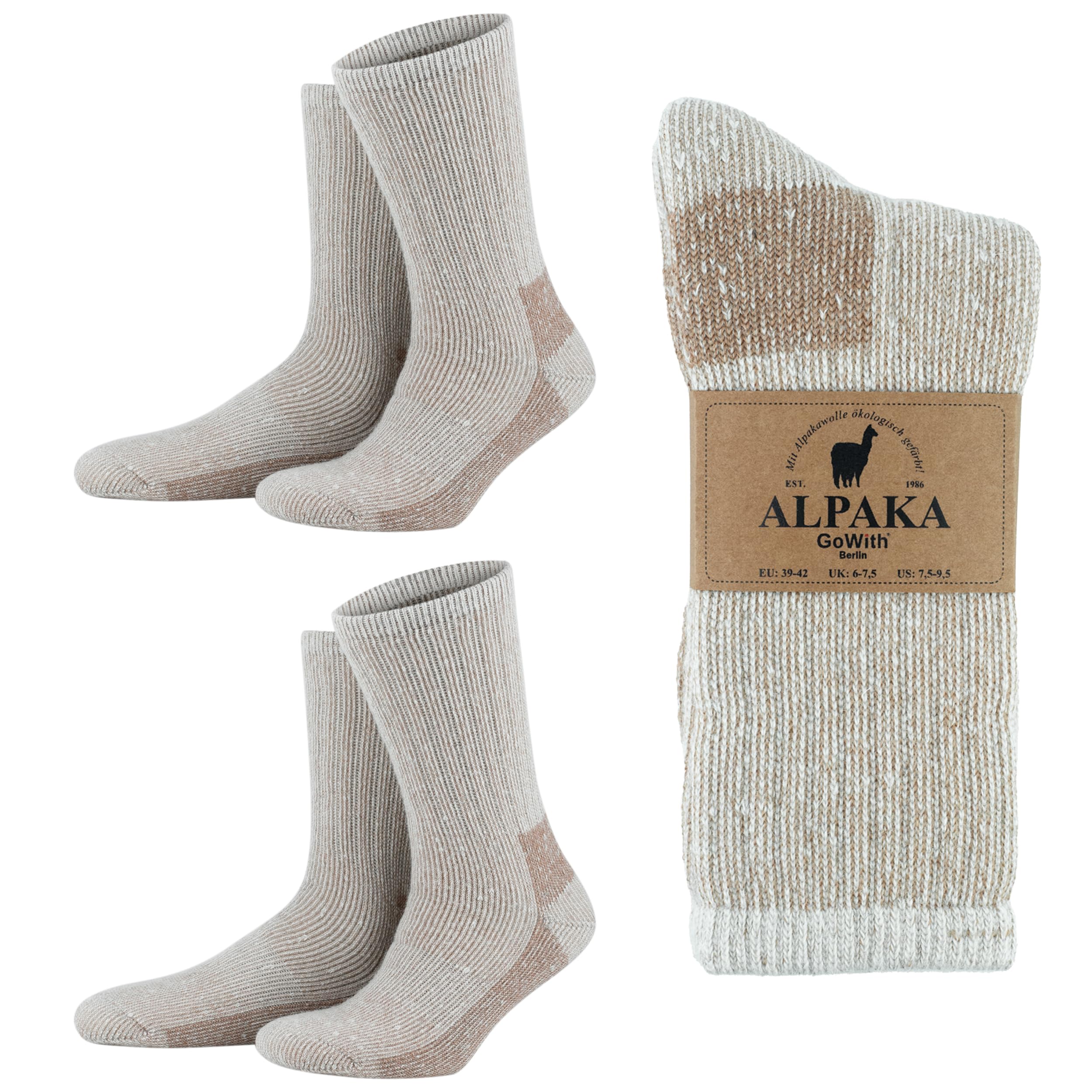 GoWith 2-Pack Alpaca Wool Crew Socks