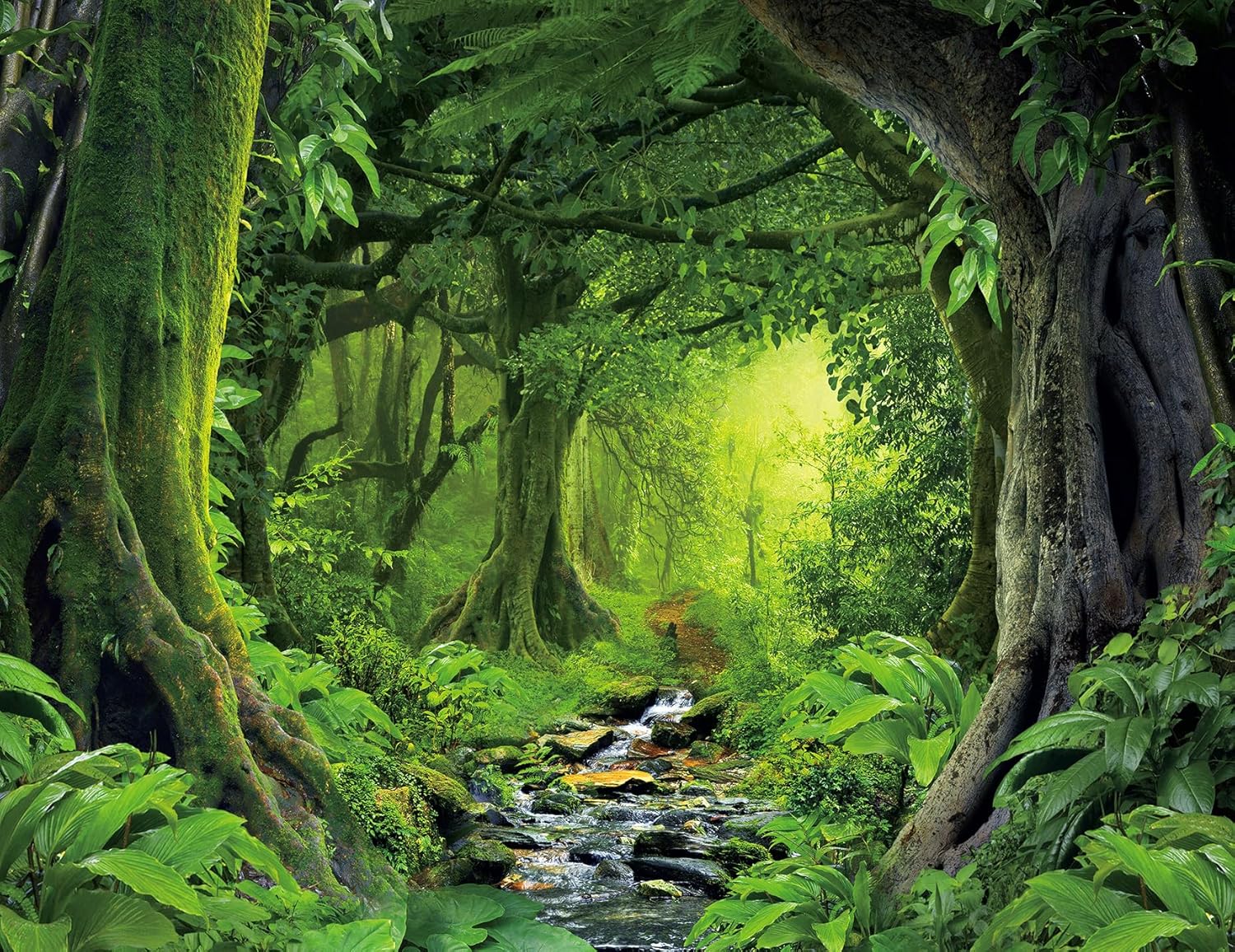 AMUGISH Nature Forest Wallpaper Wall Mural Tapestry Peel and Stick | Bathroom Bedroom Living Room Laundry Nursery