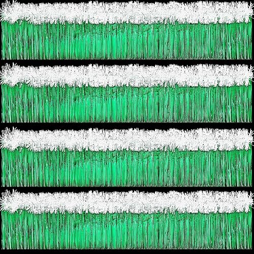 10 piezas de decoraciones flotantes para el desfile del día de San Patricio, incluyendo 4 cortinas de flecos metálicos de 10 pies, 6 guirnaldas de