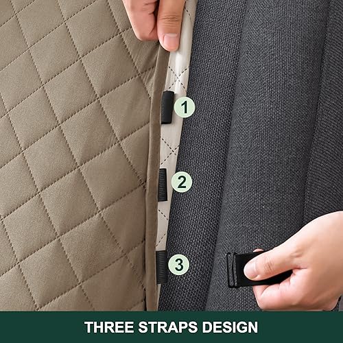 Vista 258 de Chun YI. - Funda reversible para sofá, funda para sillón, fácil de instalar, lavable, cubiertas para sala de estar. Negro