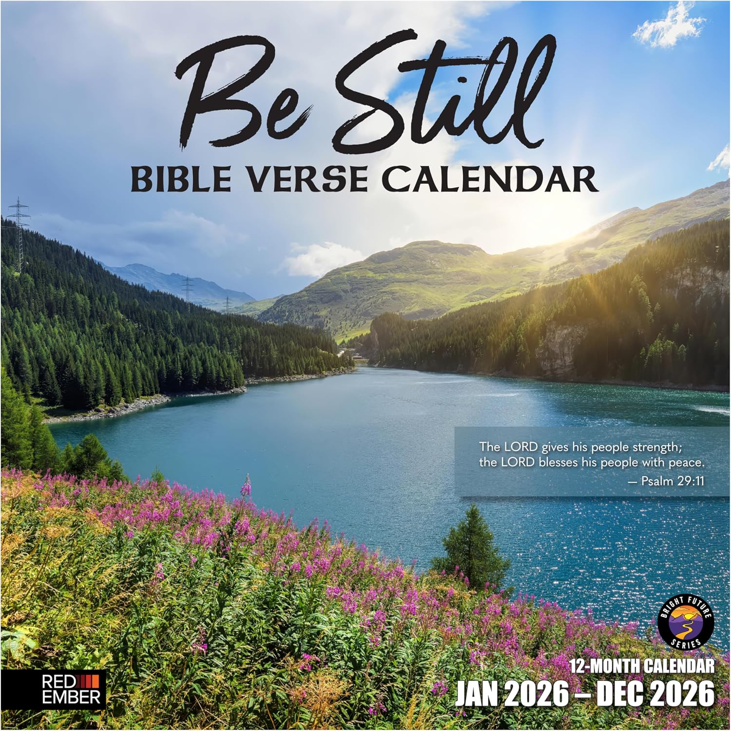 RED EMBER Christian Wall Calendar 2026 | Be Still with Bible Verses ...