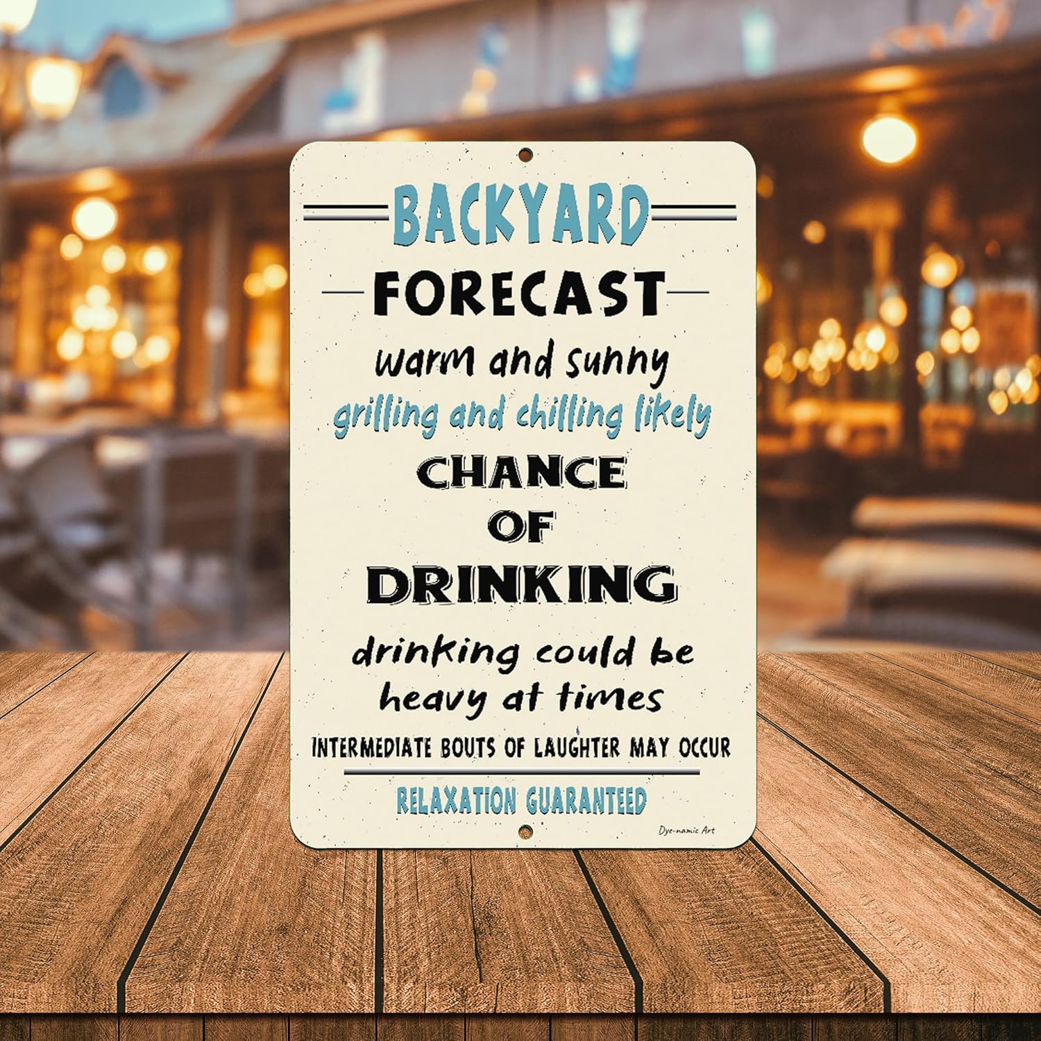 Backyard Forecast Metal Sign – Funny Outdoor Bar and Patio Decor – Weatherproof Aluminum for BBQ, Pool, or Deck (12x18)