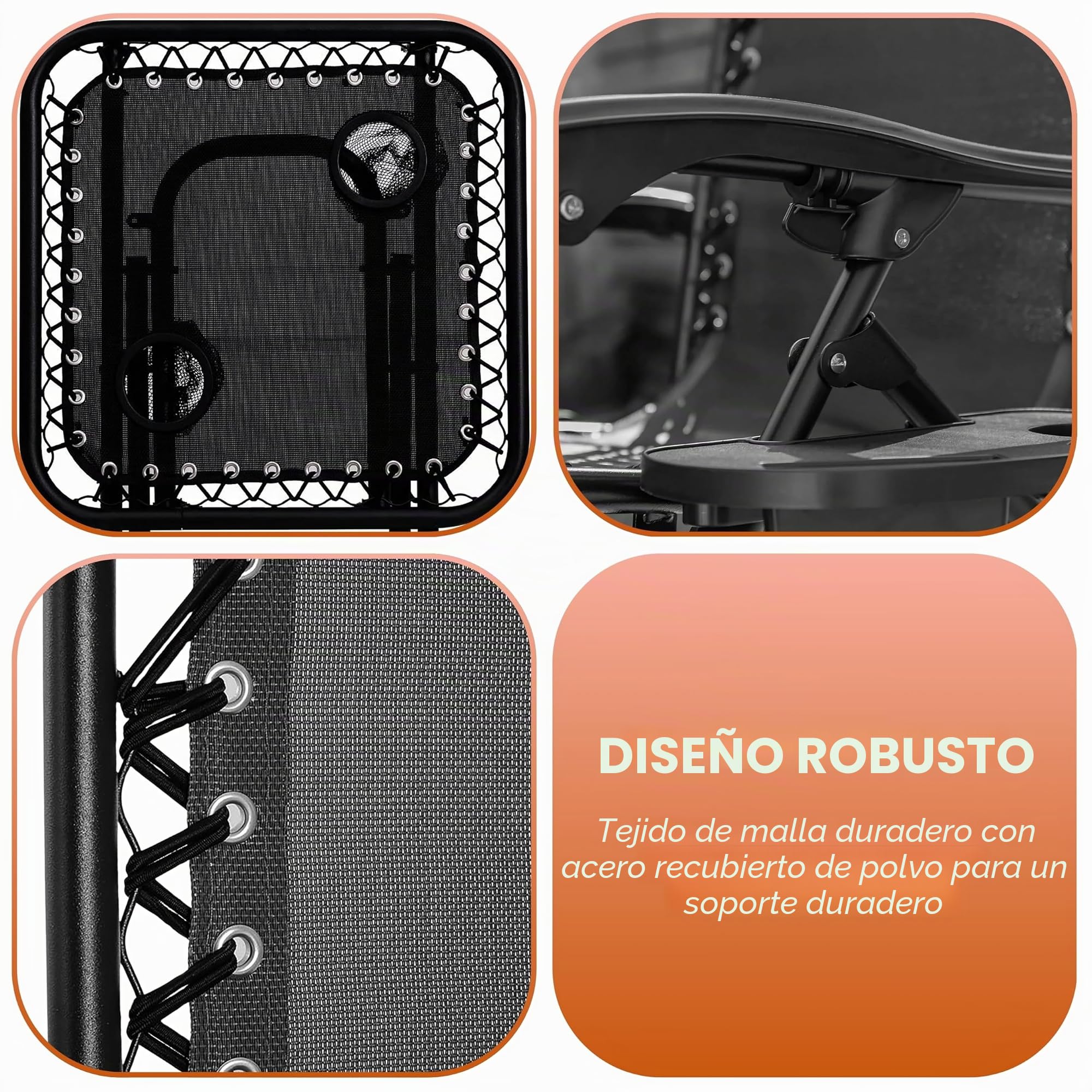 Garden Mile Juego de 2 tumbonas Negras de Gravedad Cero para el Sol, 2 Unidades, sillas de salón textoline, Muebles de jardín para Exteriores, Asientos Interiores, tumbonas, reclinables
