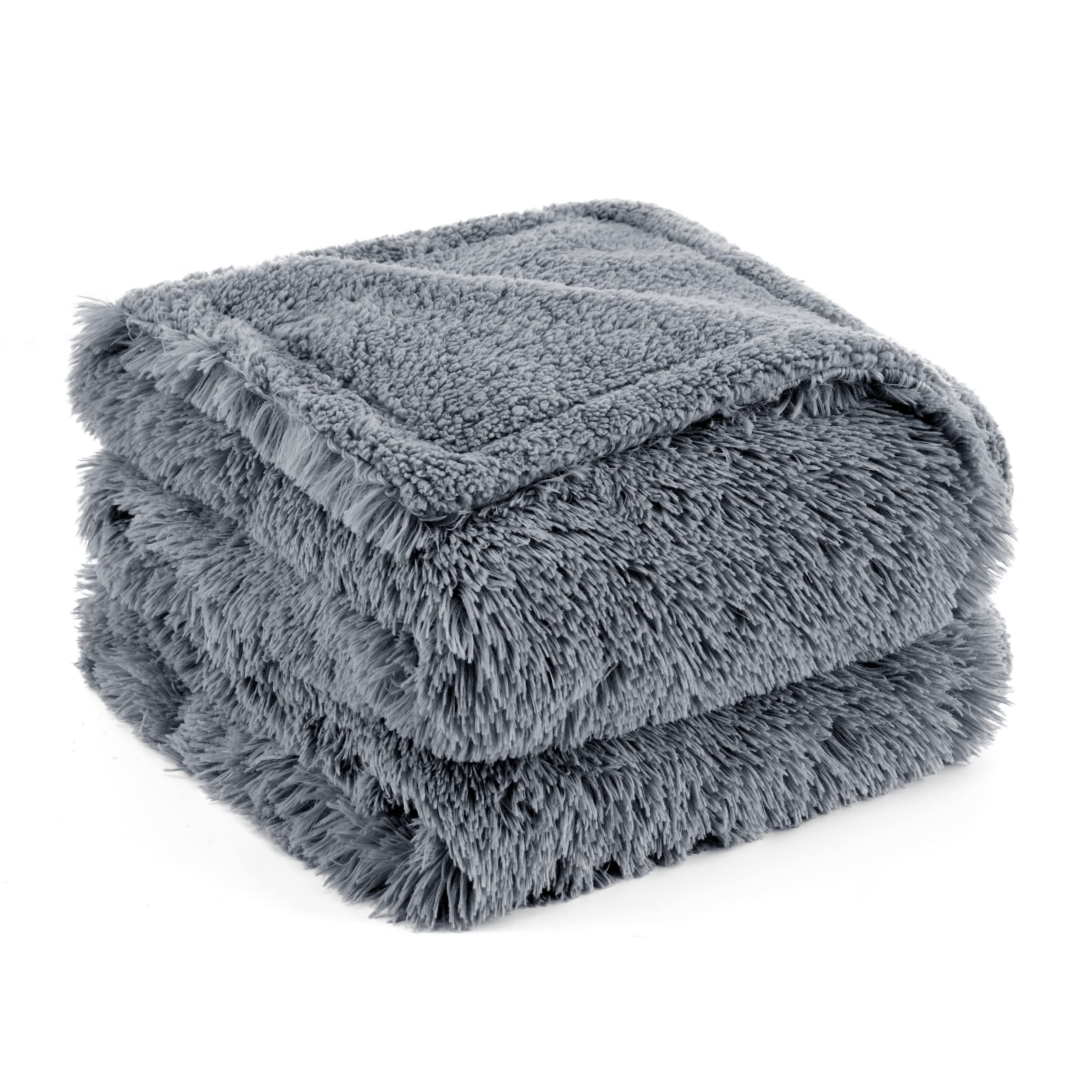 BEDSURE wasserdichte Hundedecke für große Hunde - 152 x 203 cm Langer Plüsch Hundedecke waschbar, Haustier Decke flauschig und weich, Schutzdecke Hundesofa, Grau