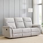 Home Centre | Artise 3-Seater Fabric Recliner | Recliner Sofa for Living Room | Solid Wood | Grey | 1 Year Warranty
