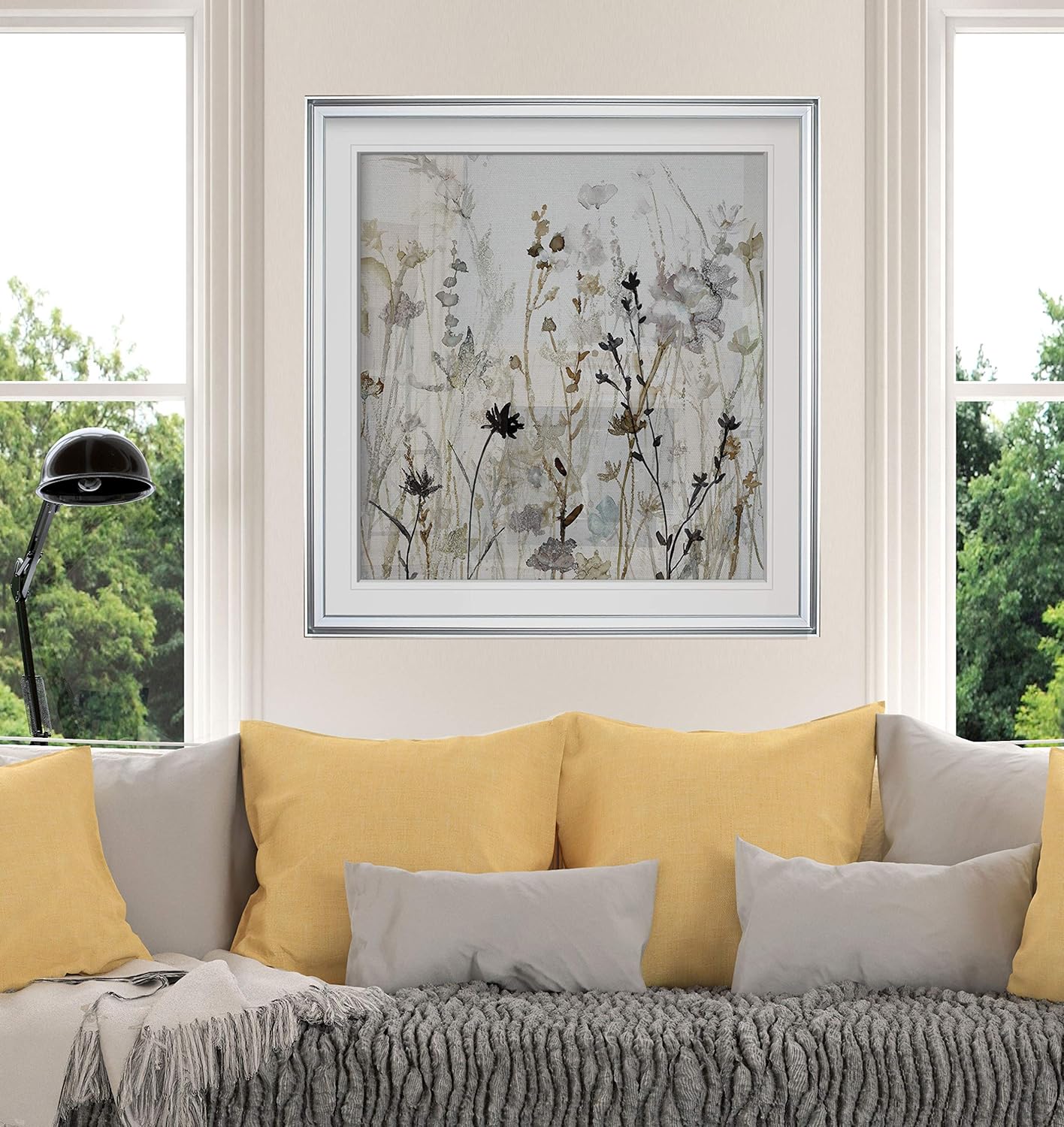 Wildflower Mist II Contemporary Artwork Flower Art Framed Landscape Painting Giclee Canvas Prints Wall Decor