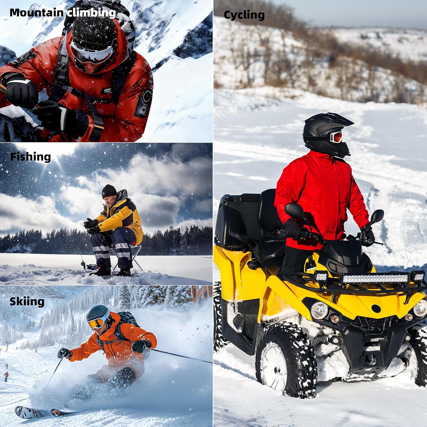 Rechargeable Heated Gloves for Men Women,7.4V/2 5000mAh Battery Electric Gloves with 4 Temperature Modes,Camping Hand Warmers Glove for Motorcycle Skiing Driving Hunting Cycling - Image 8