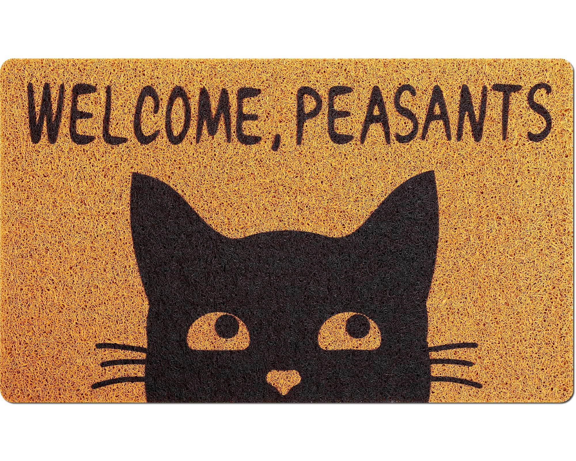 Welcome Peasants Cat Doormat Mat Funny Black Doormat Rug Door Front Door Rug for Bedroom Home Indoor Holiday Decoration 18 x 30 Inch(Peasants Cat)