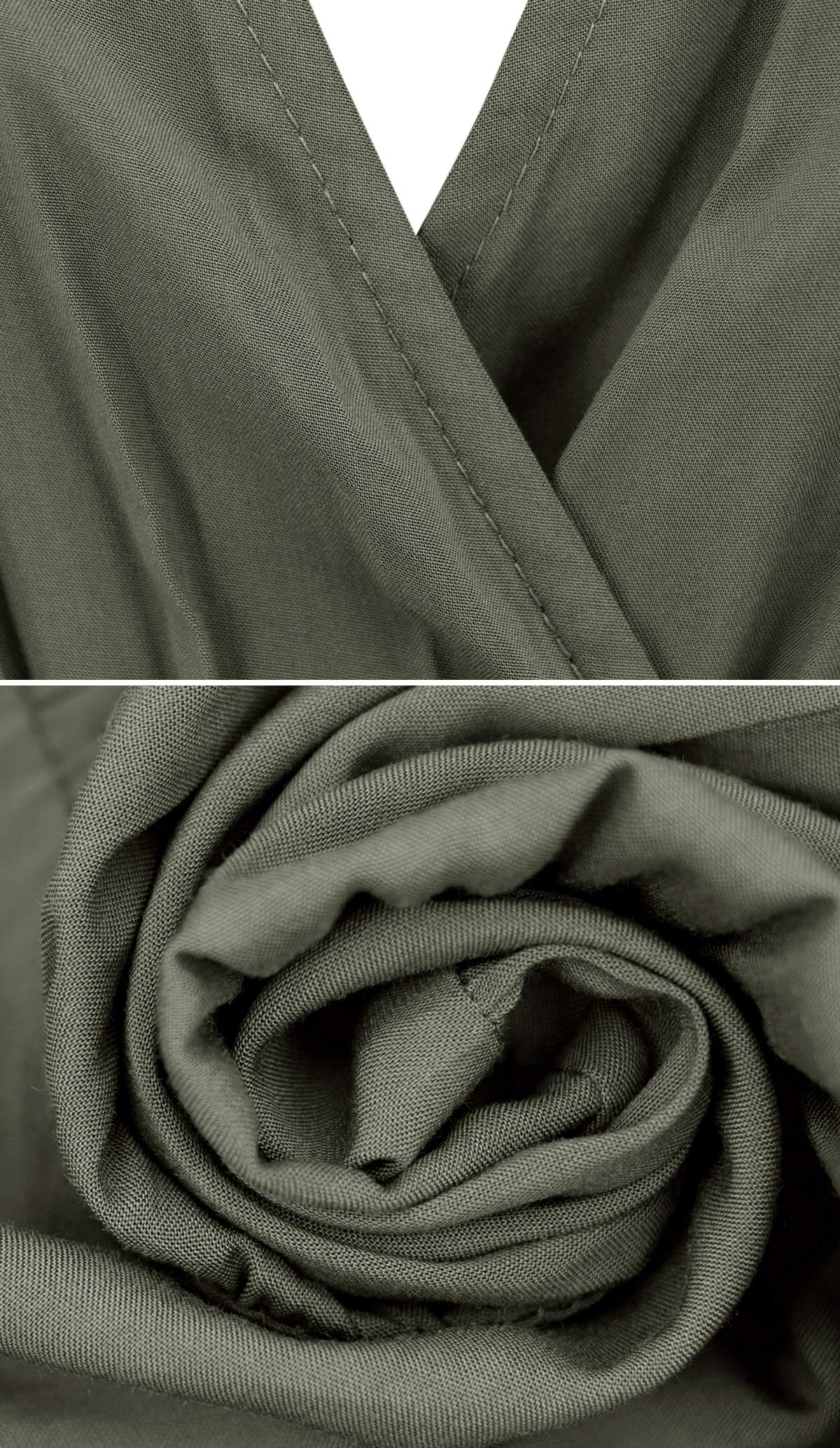 R.Vivimos Summer Dress for Women Cotton Ruffle Short Sleeves V Neck Casual Flowy Midi Dress with Belt