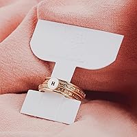 Vista 7 de Melanie Golden Jewelry Initial Stacking Rings Set Of 5 In Gold, Silver, Or Rose Gold Personalized Custom Letter Monogram Stackable Family Ring