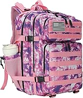 Vista 17 de Mochila táctica de asalto de 45L, mochila de 3 días con Molle, mochila impermeable para mochilas tácticas, Grande, Mochila